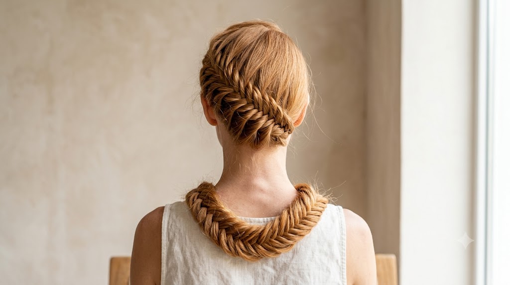 Diagonal Fishtail Braid Wrap